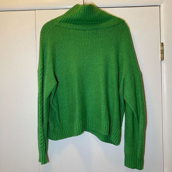 SOMETHING NAVY Turtleneck Sweater Green Women’s Size Large - Picture 6 of 10